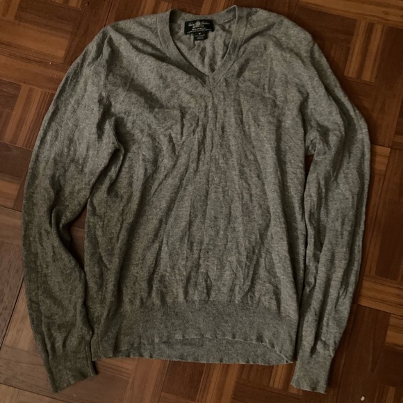 Brooks Brothers Gray V-Neck Sweater